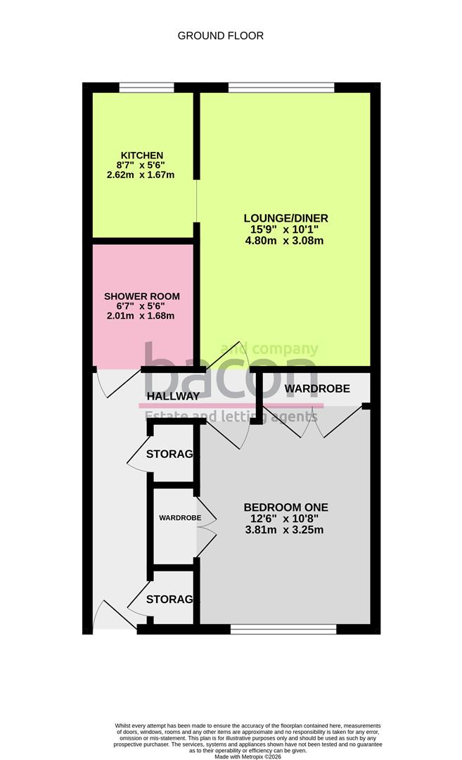 Floor Plan | Flat - Retirement | The Cloisters, Carnegie Road, Worthing, BN14 | For Sale
